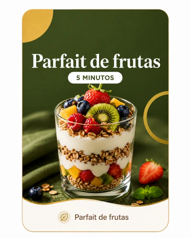 Parfait proteico, referência visual apresentada no guia